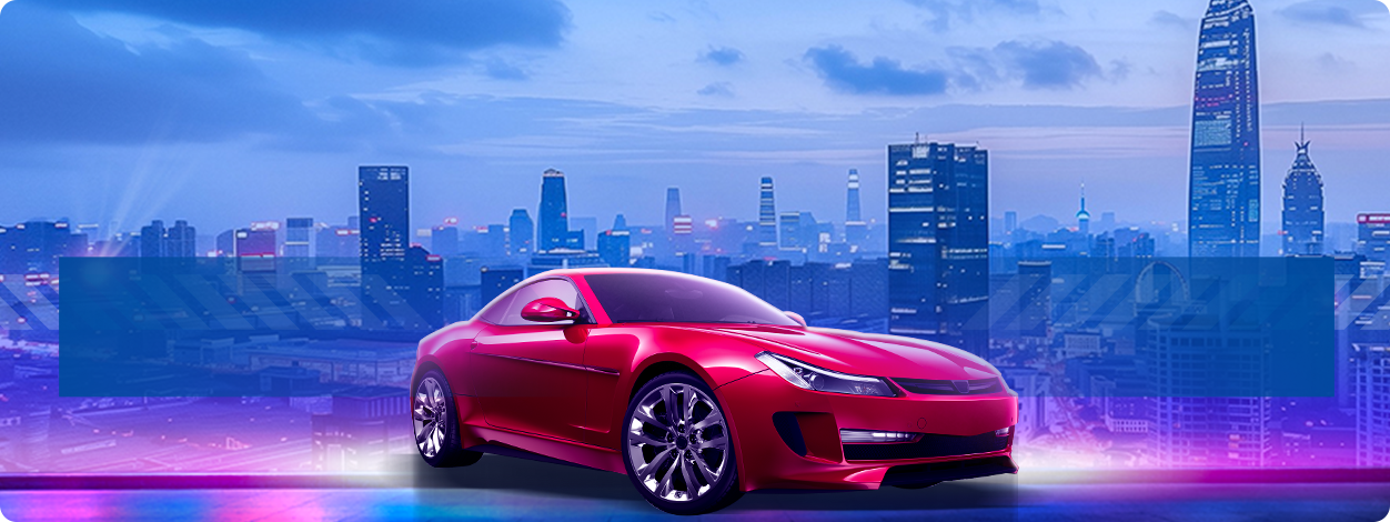 Red sports car with free valuation offer - desktop view